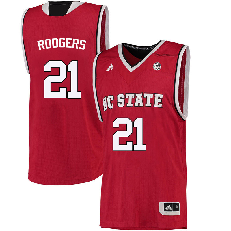 Men NC State Wolfpack #21 DD Rodgers College Basketball Jerseys-Red